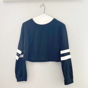 SweatyRocks Long Sleeve Cropped T-Shirt M black